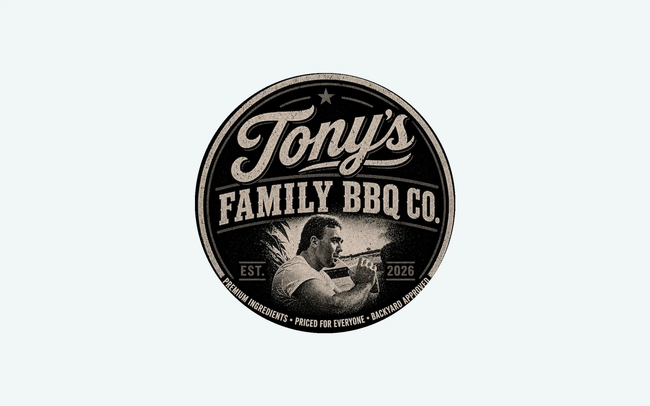 Tony’s Family BBQ Co. badge logo